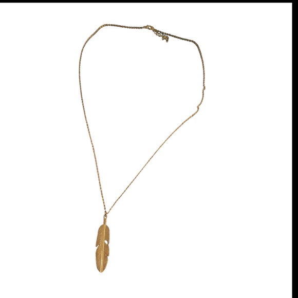 Boho Feather Pendant Necklace Chain Long Leaf Necklace for Fall - Picture 4 of 5